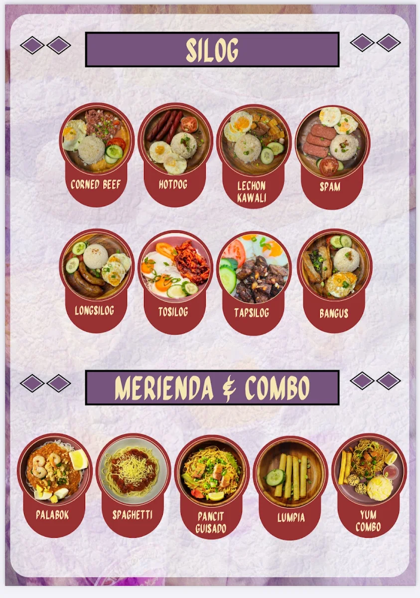 Menu, UBE Delights Cafe and Bakery - Purple Yam Desserts