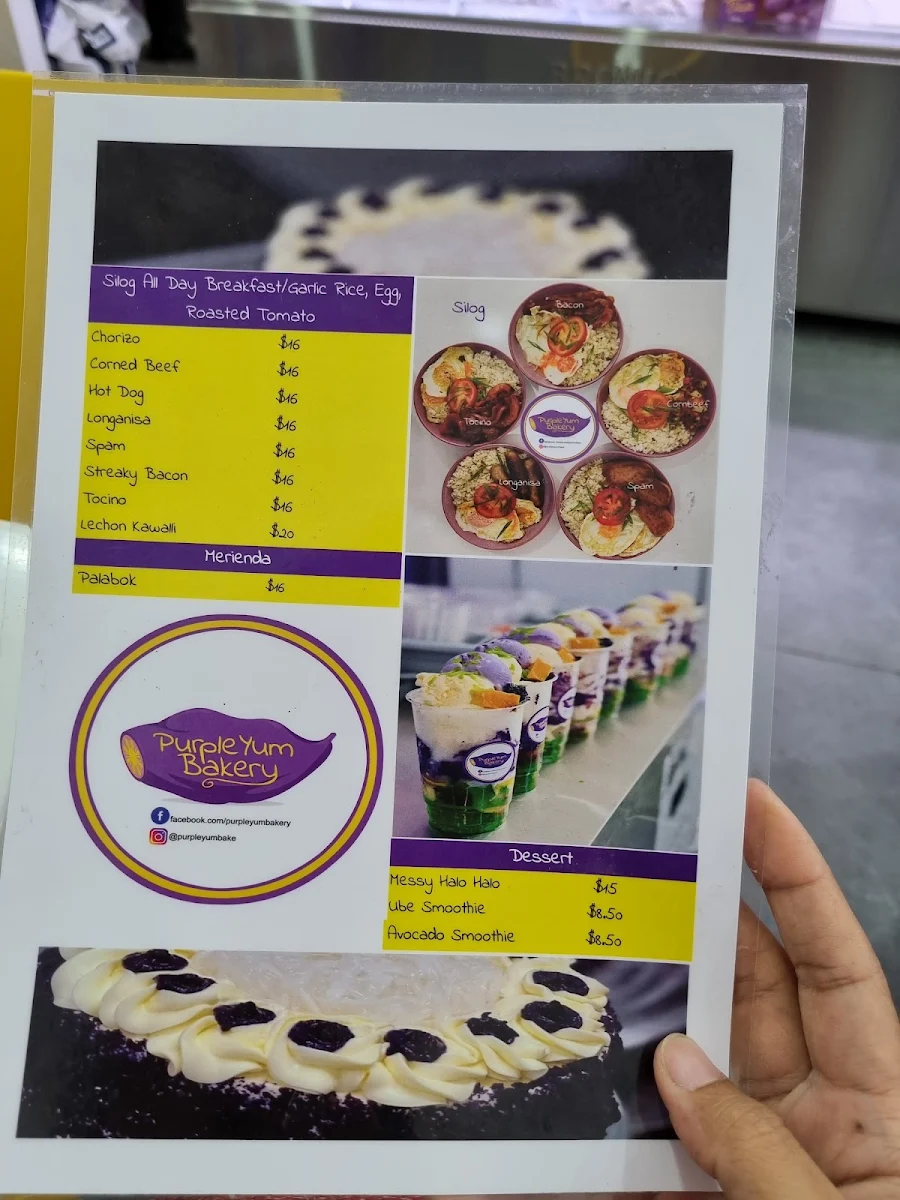 Menu, UBE Delights Cafe and Bakery - Purple Yam Desserts