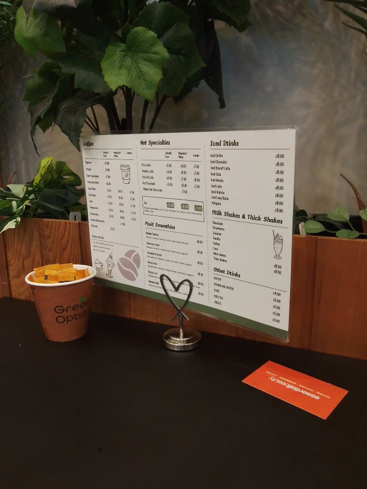 Menu, Green options