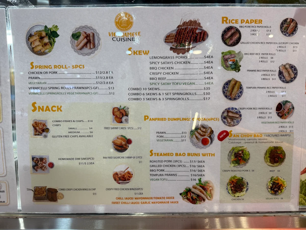 Menu, Bunn Mee & Pho Waverley Gardens Shopping Centre