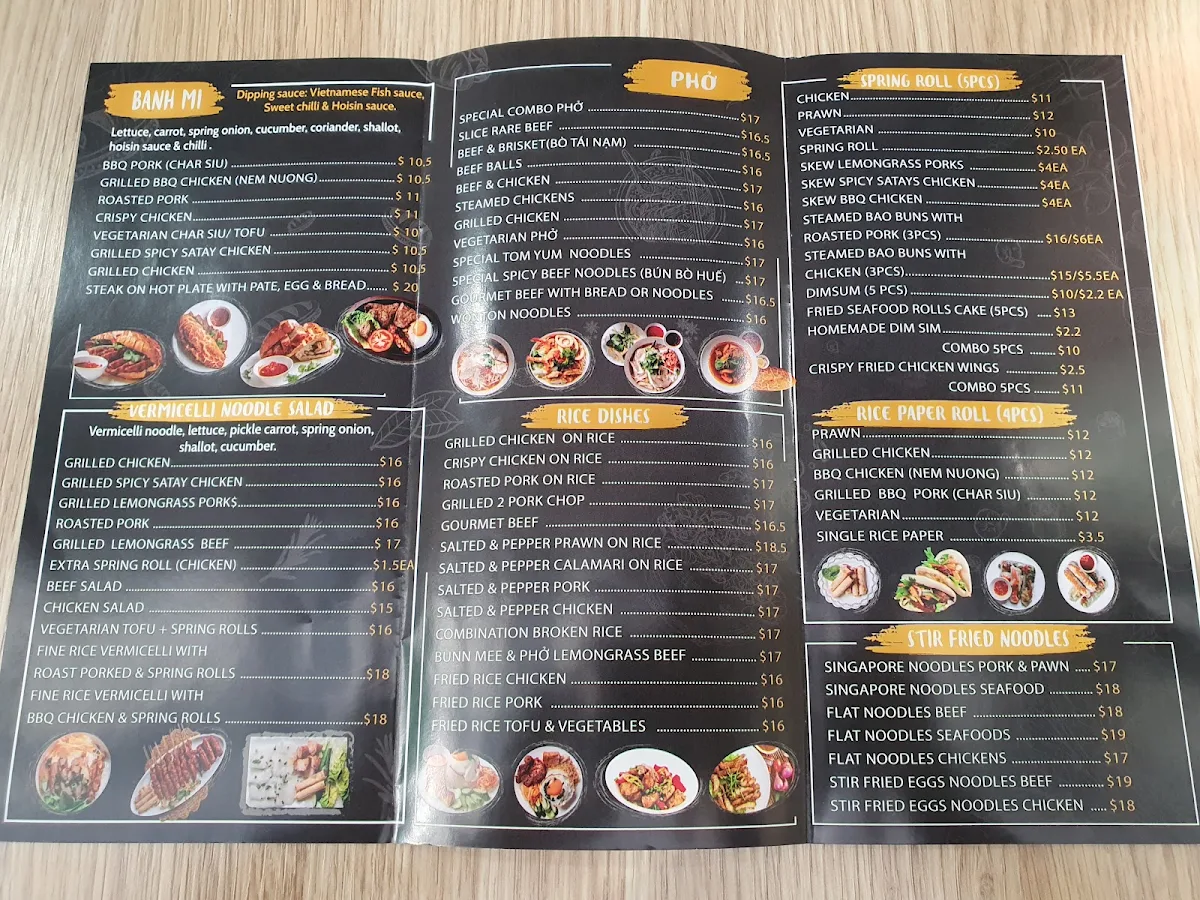 Menu, Bunn Mee & Pho Waverley Gardens Shopping Centre