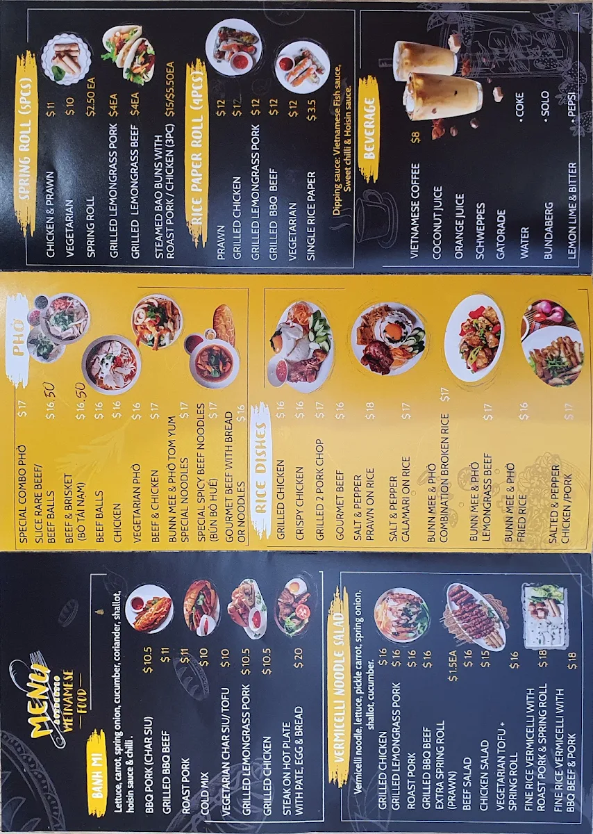 Menu, Bunn Mee & Pho Waverley Gardens Shopping Centre