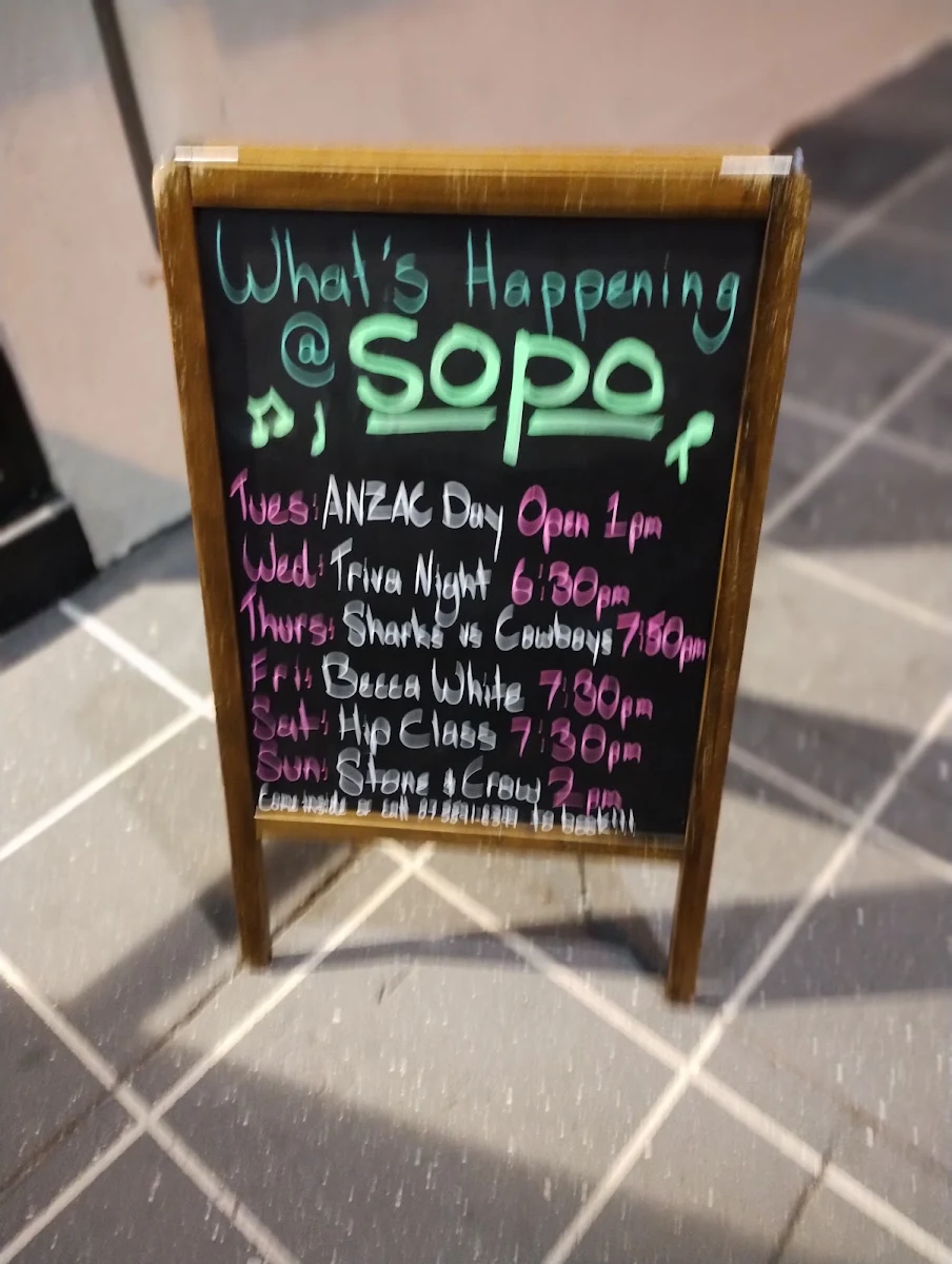 Menu, SOPO Brewing Co.