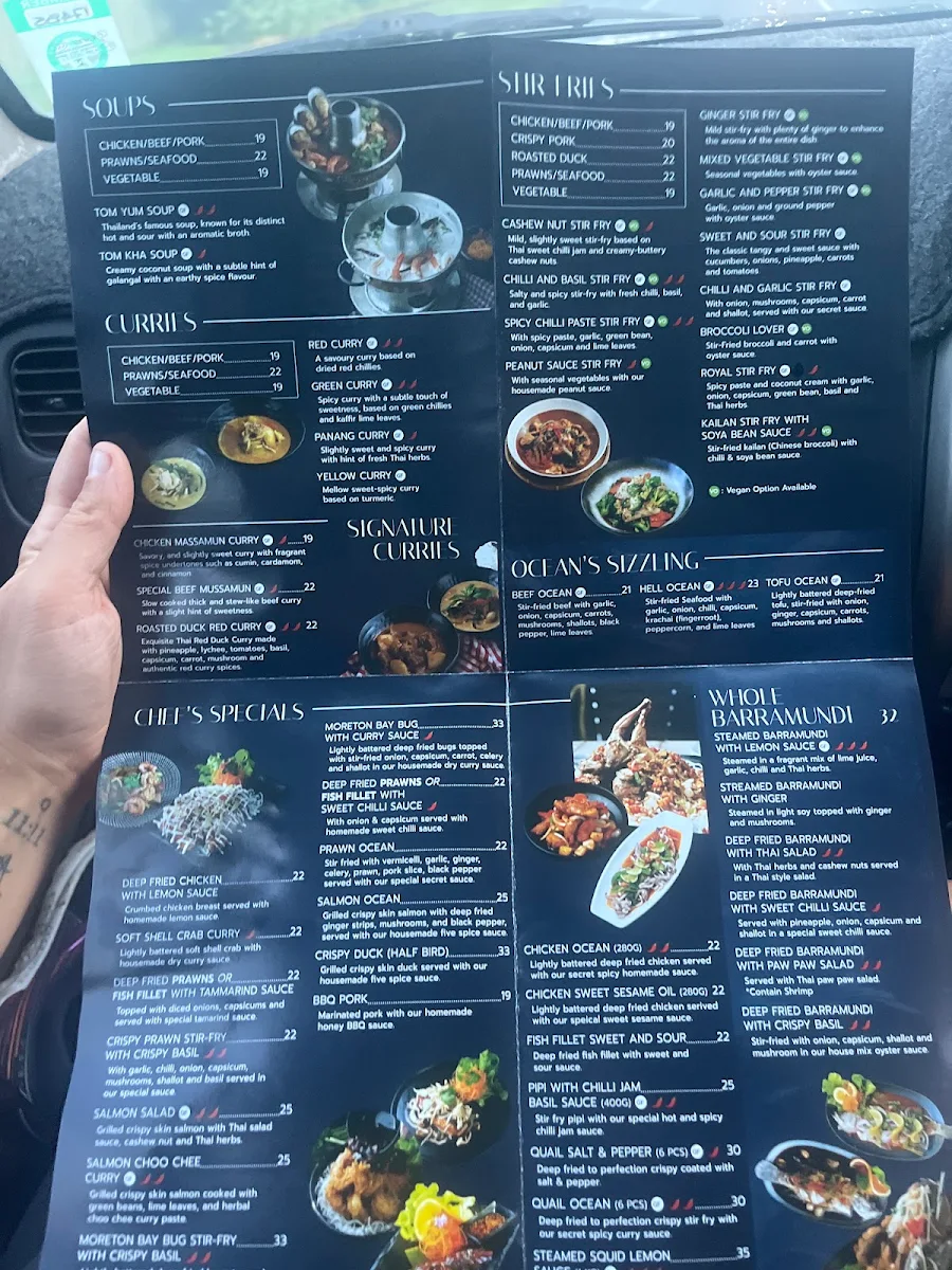 Menu, Ocean Thai