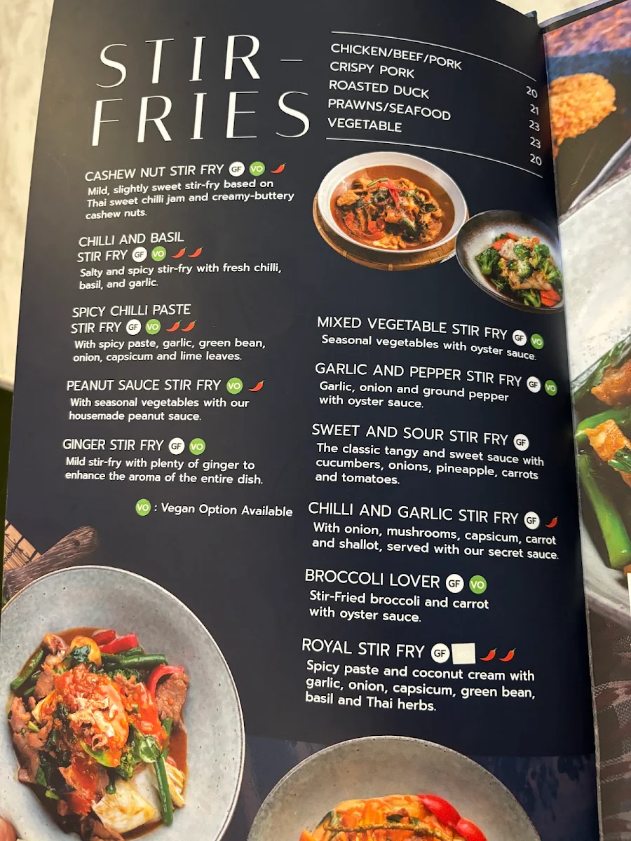 Menu, Ocean Thai