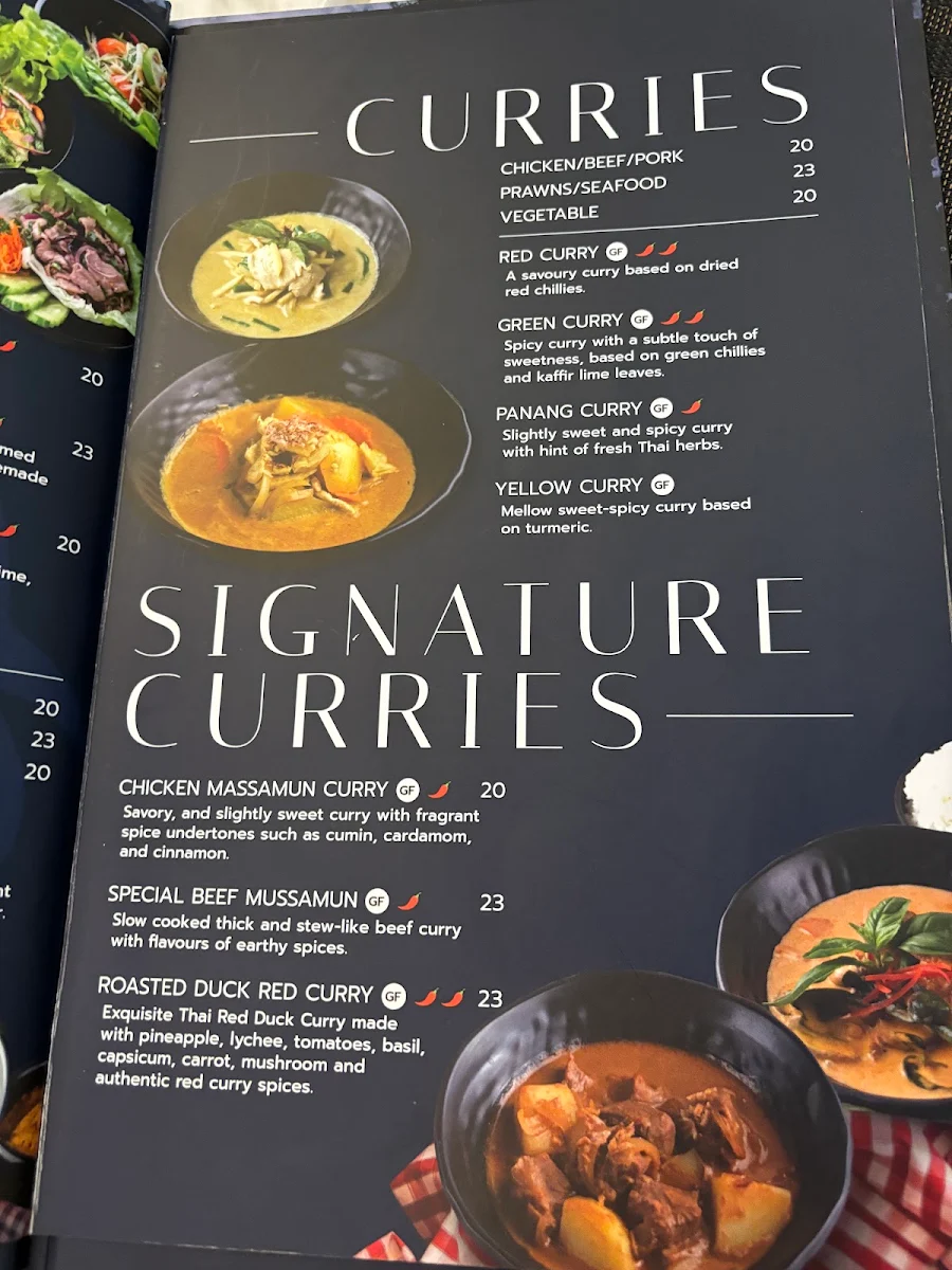 Menu, Ocean Thai