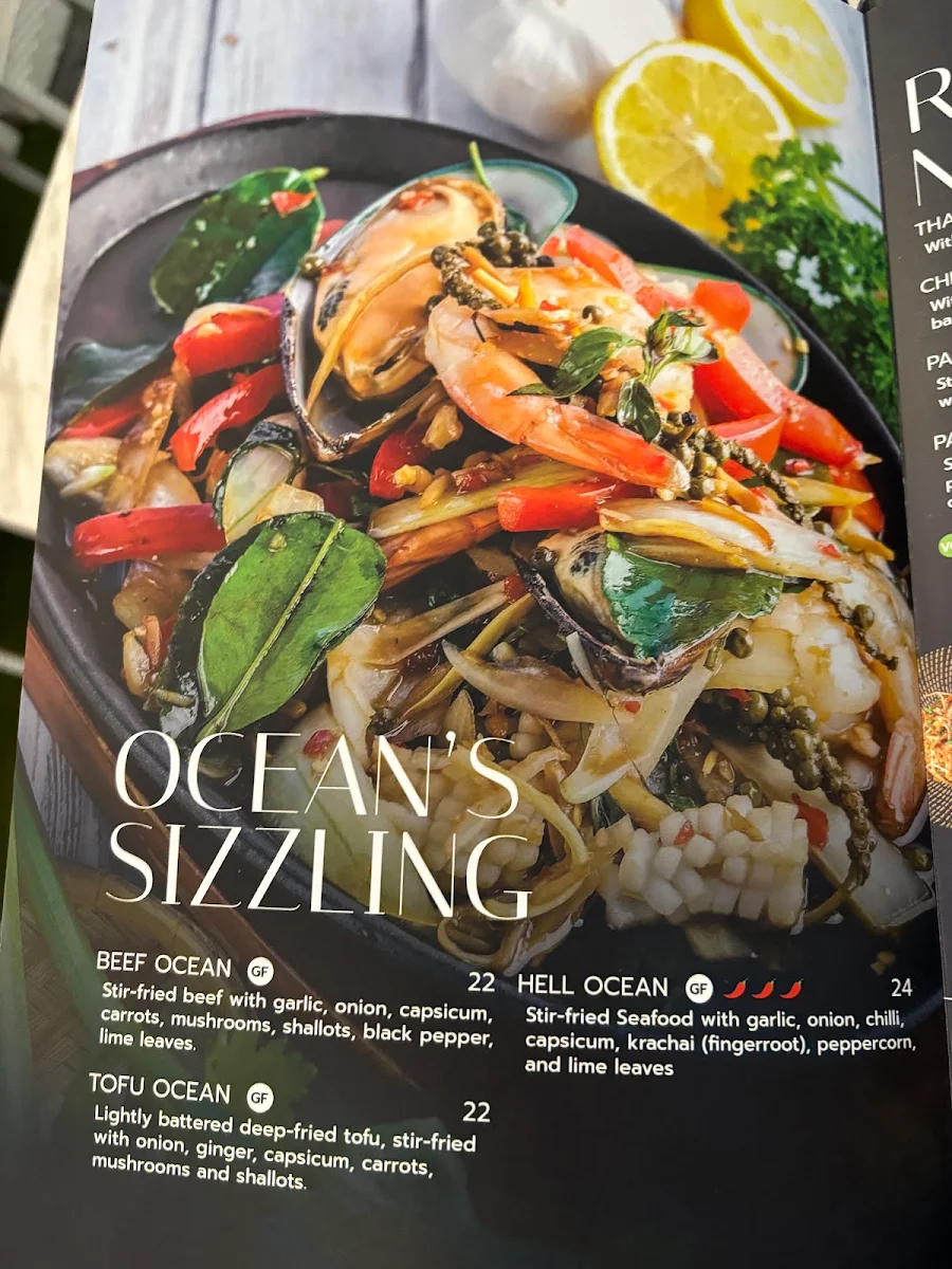 Menu, Ocean Thai