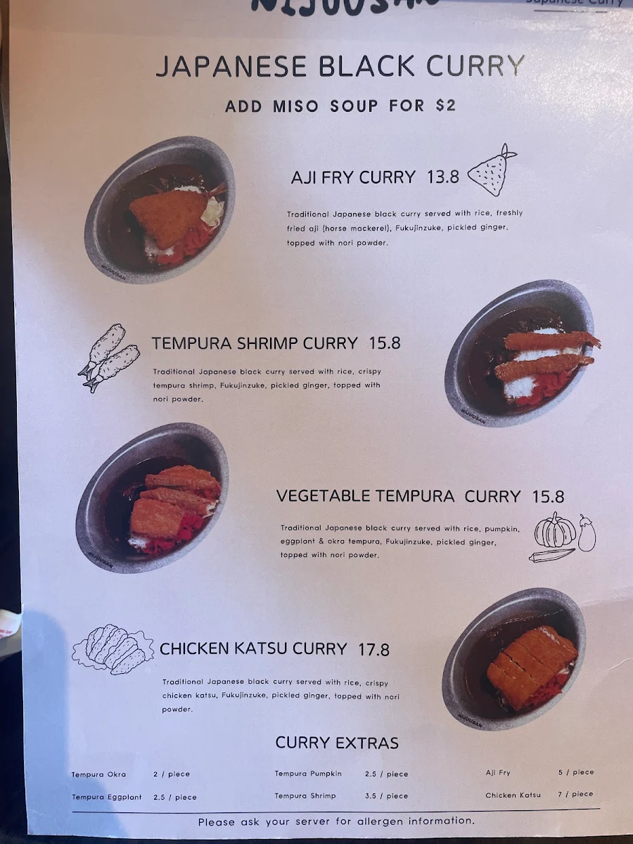 Menu, NIJUUSAN