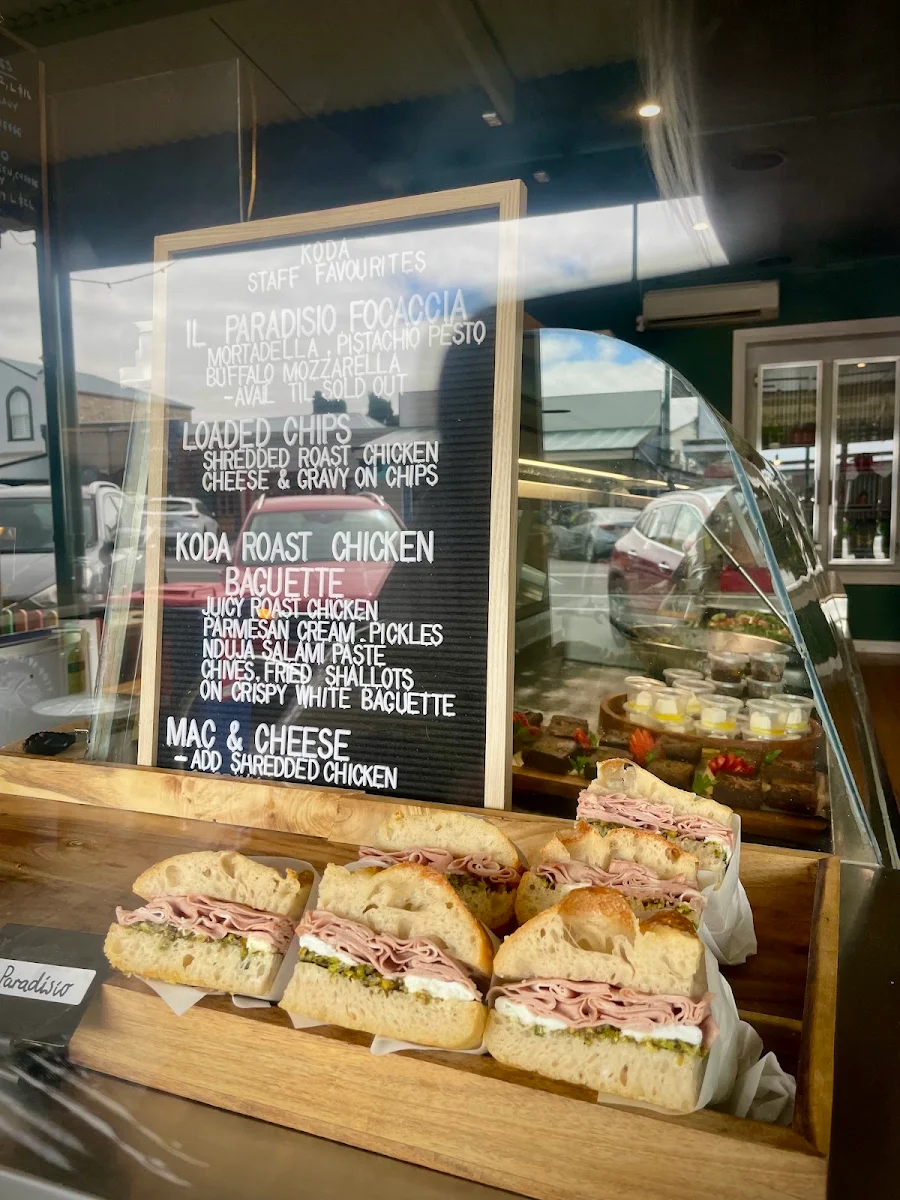 Menu, Koda Deli & Rotisserie