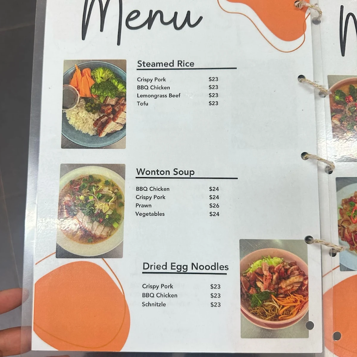 Menu, Pho Home