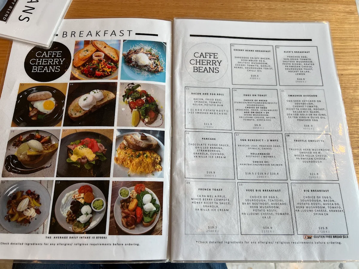 Menu, Caffe Cherry Beans - Civic