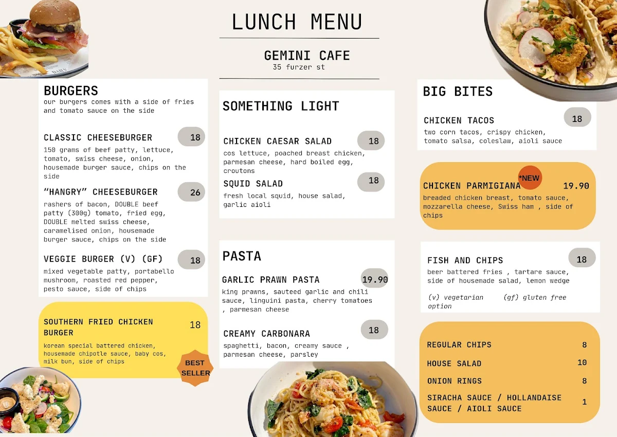 Menu, Gemini