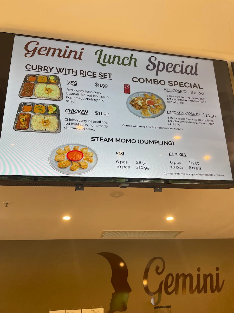 Menu, Gemini