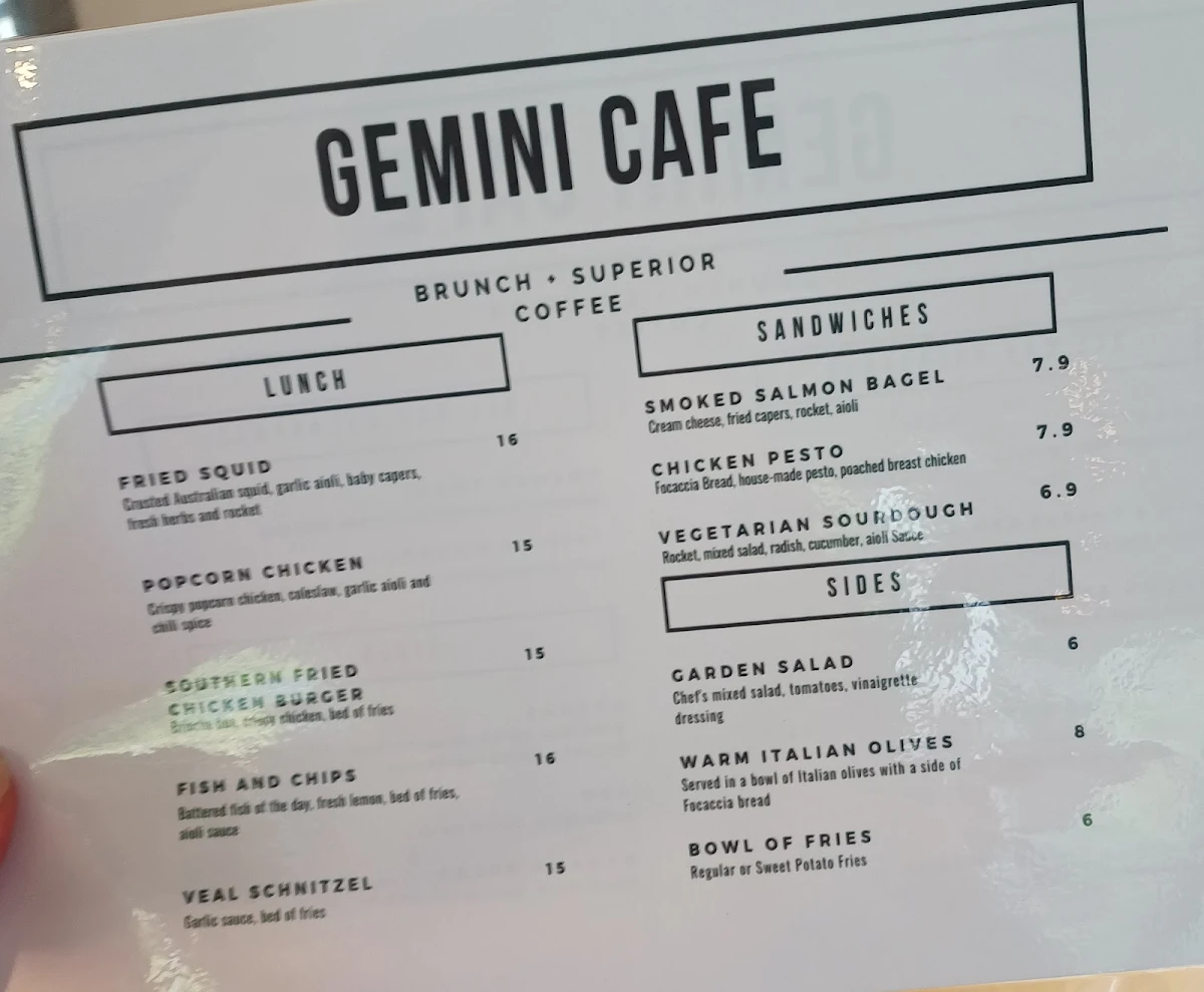 Menu, Gemini