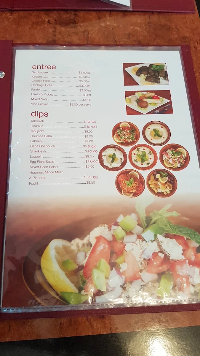 Menu, Maalouf's Restaurant