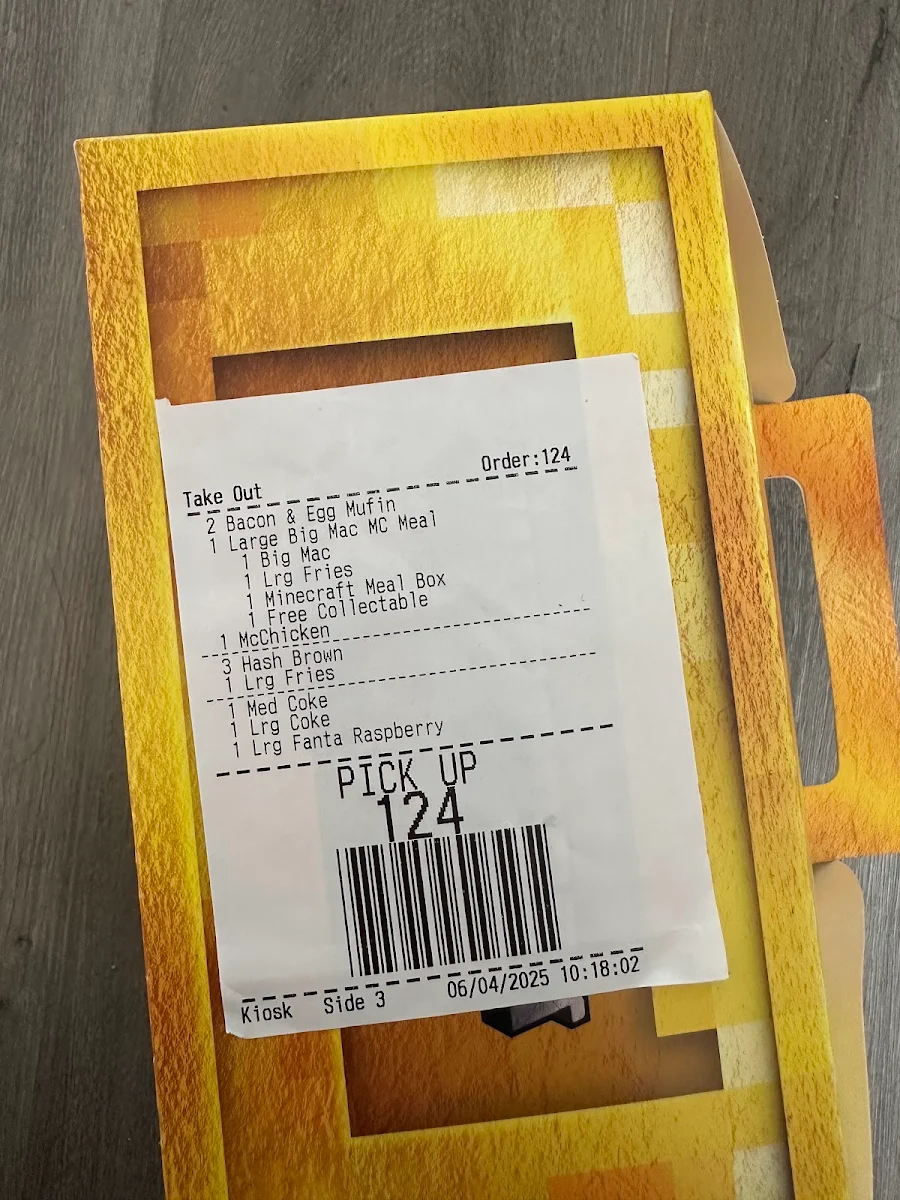 Menu, McDonald's Coolalinga
