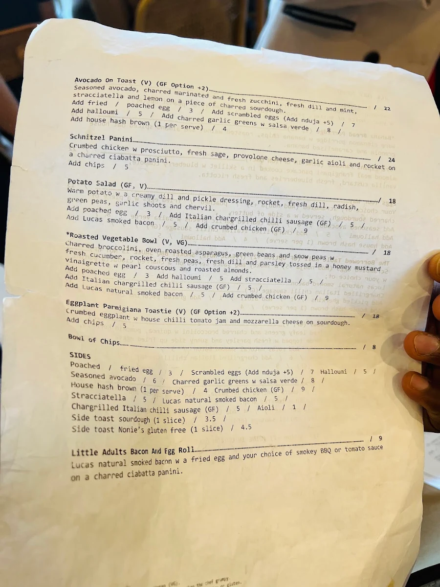 Menu, The Borrowed Table