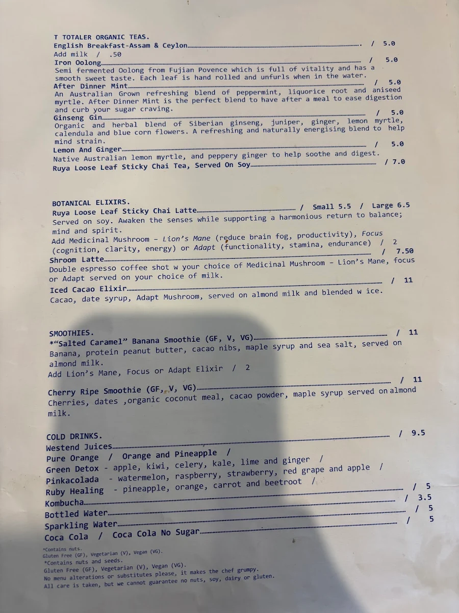 Menu, The Borrowed Table