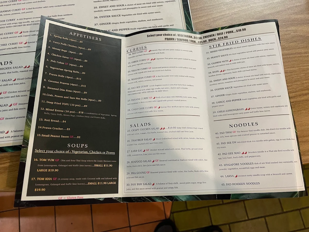 Menu, Thai Raphi