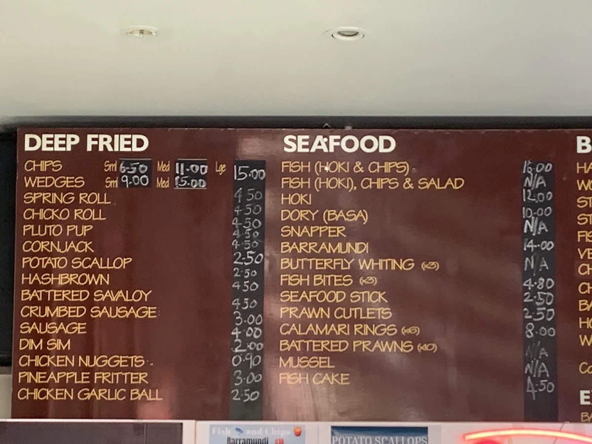 Menu, Miami Takeaway