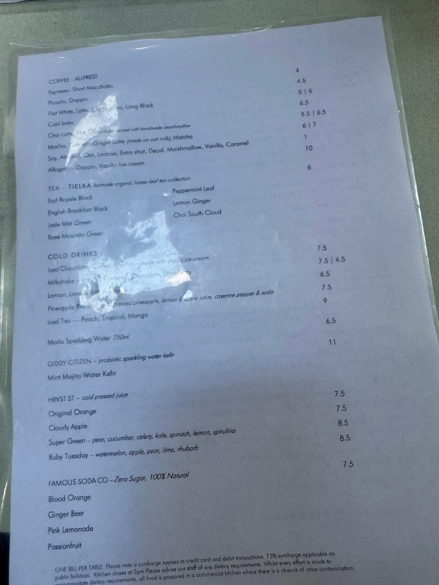 Menu, Wild Canary Bistro