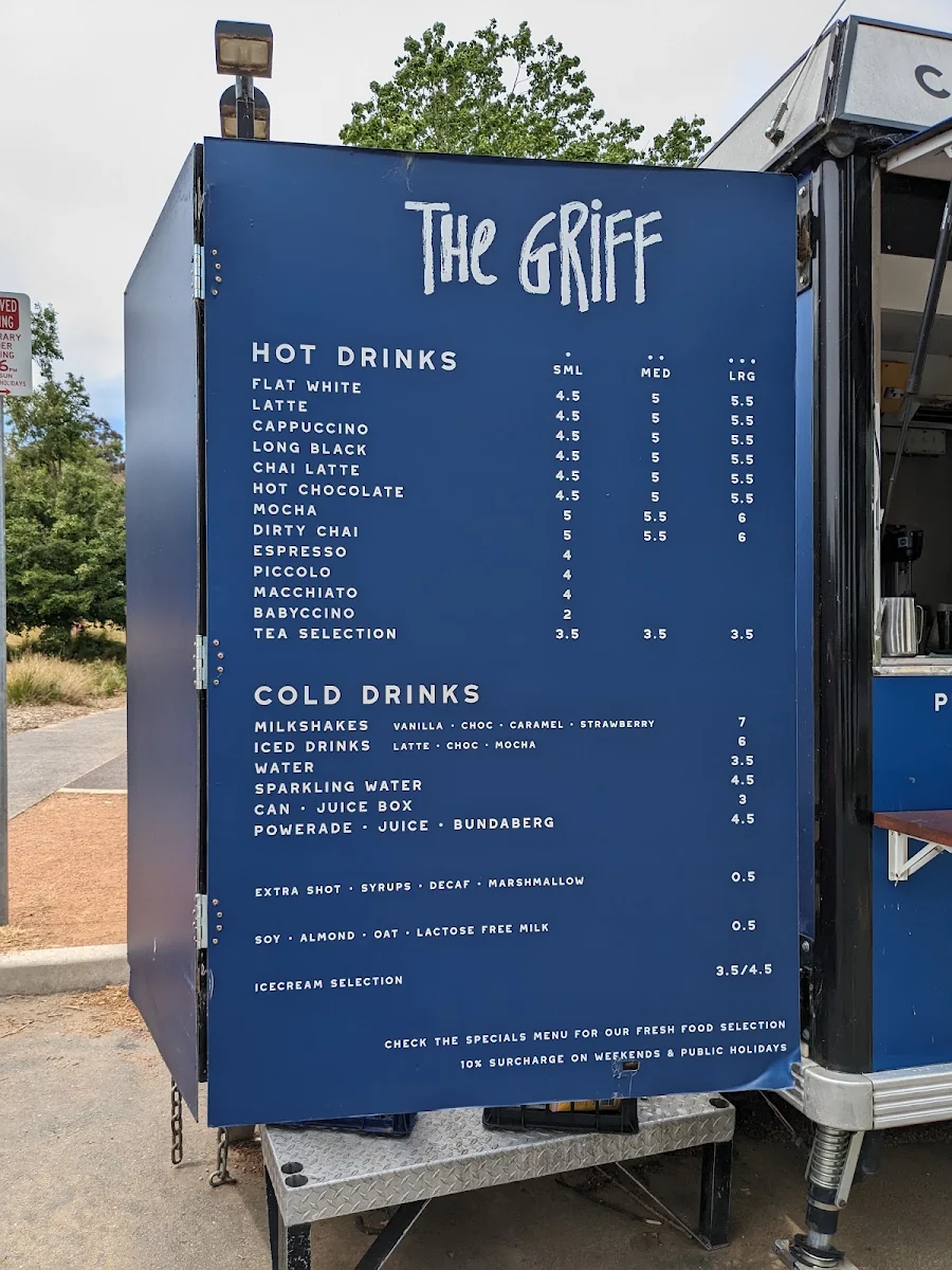 Menu, The Griff Coffee Bar