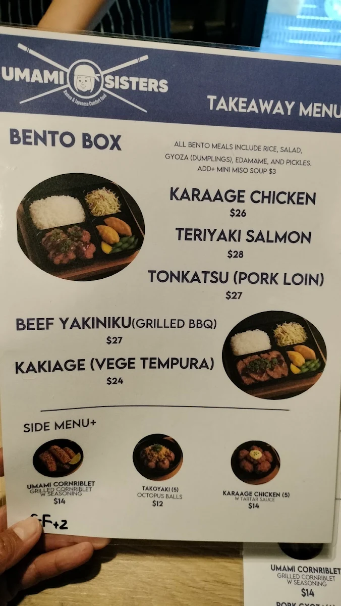 Menu, Umami Sisters