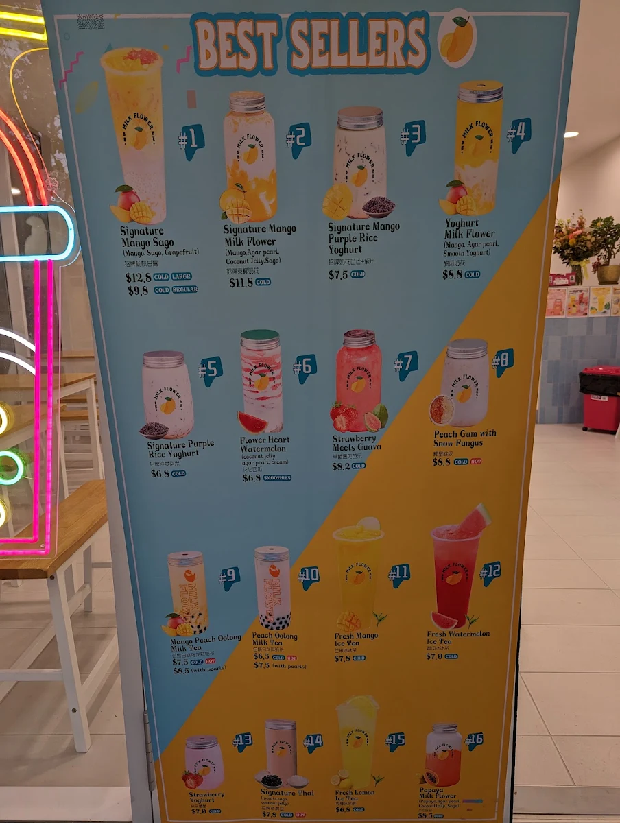 Menu, Milk Flower