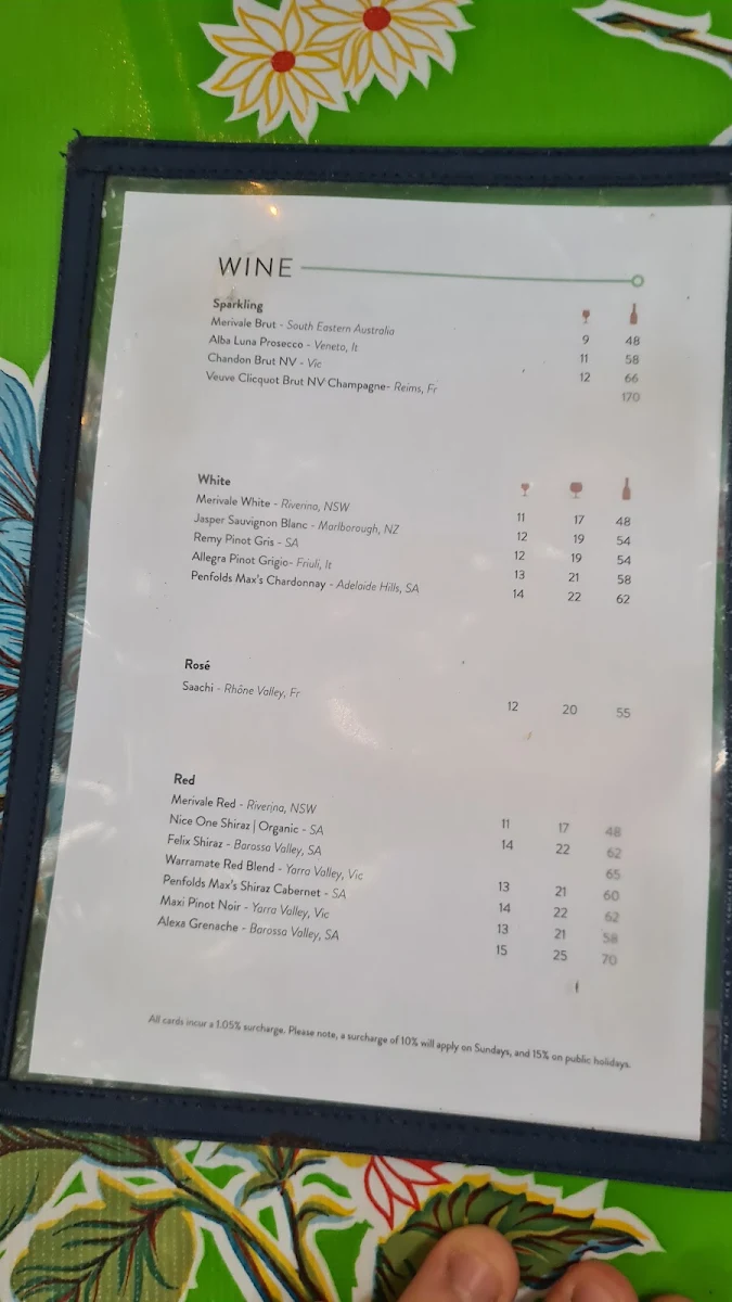 Menu, El Loco at Excelsior