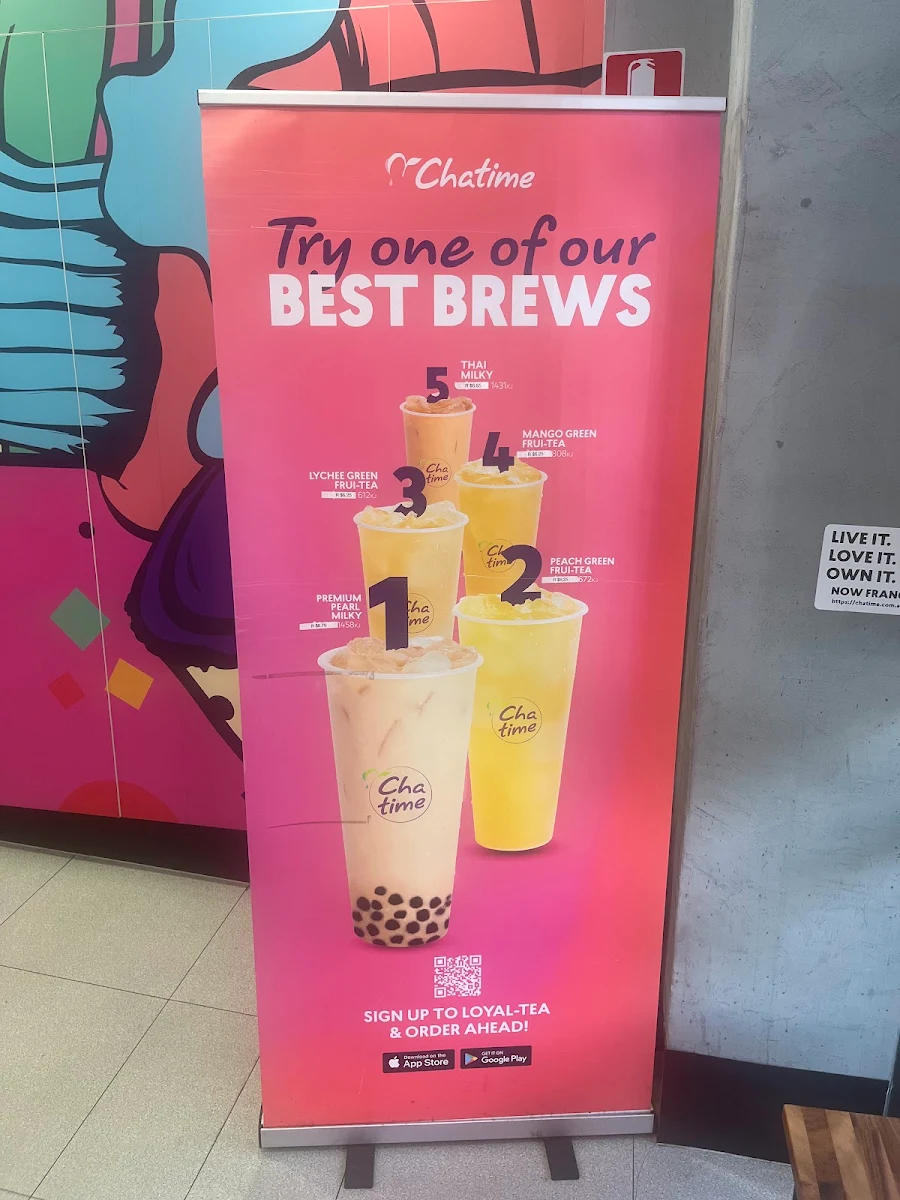 Menu, Chatime Adelaide Chinatown