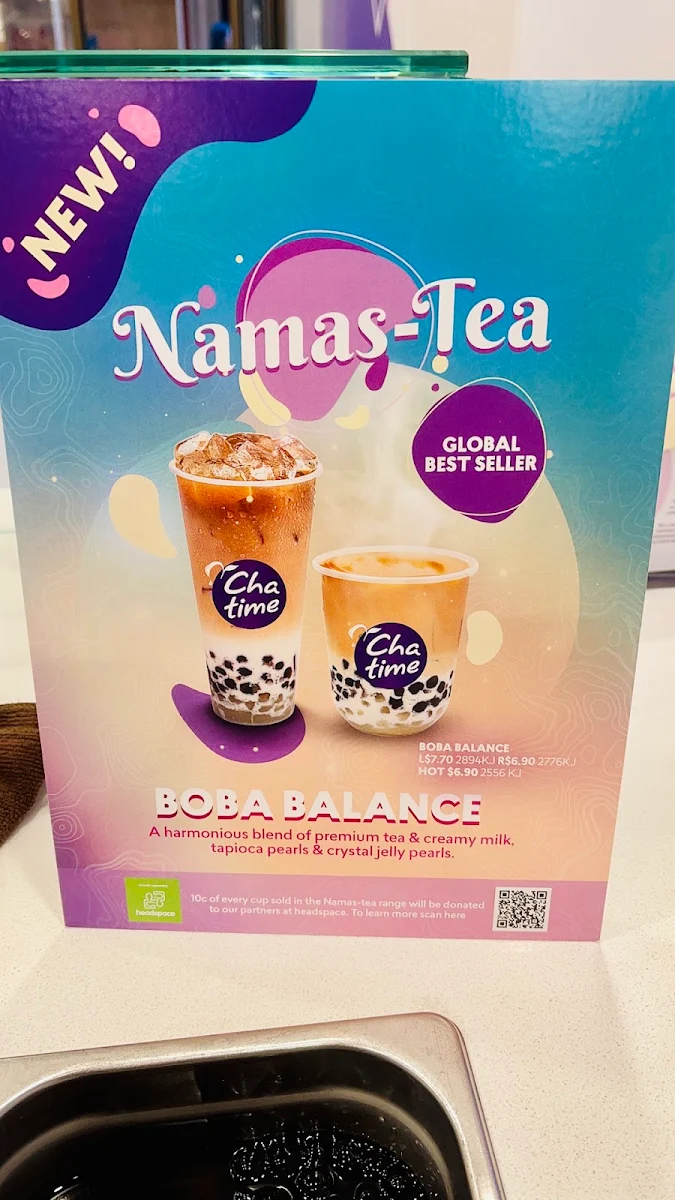 Menu, Chatime Adelaide Chinatown