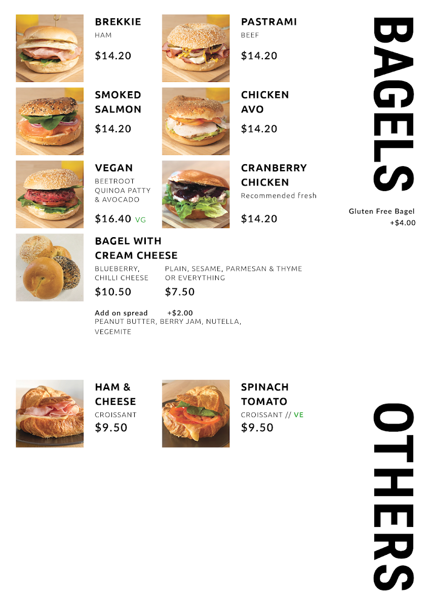 Menu, Hop Café