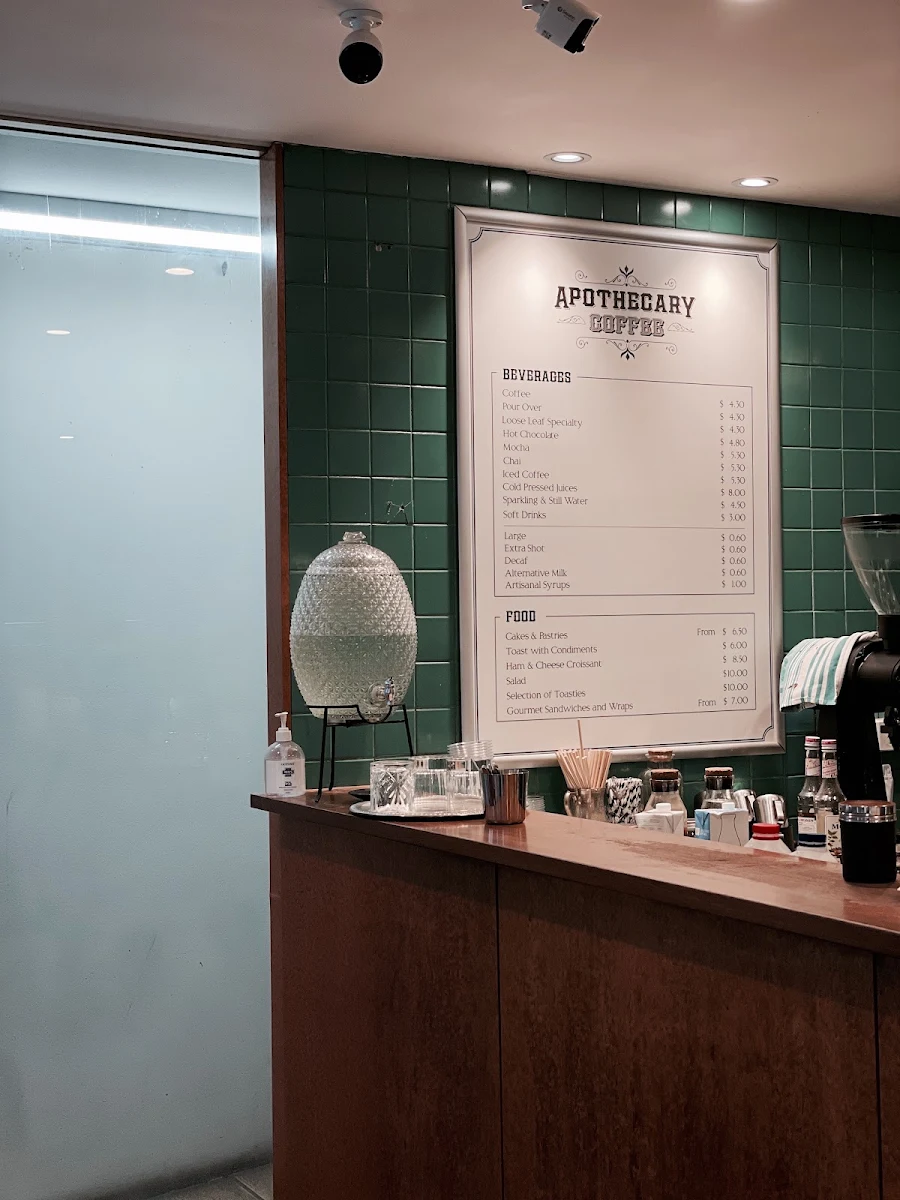 Menu, Apothecary Coffee Chatswood