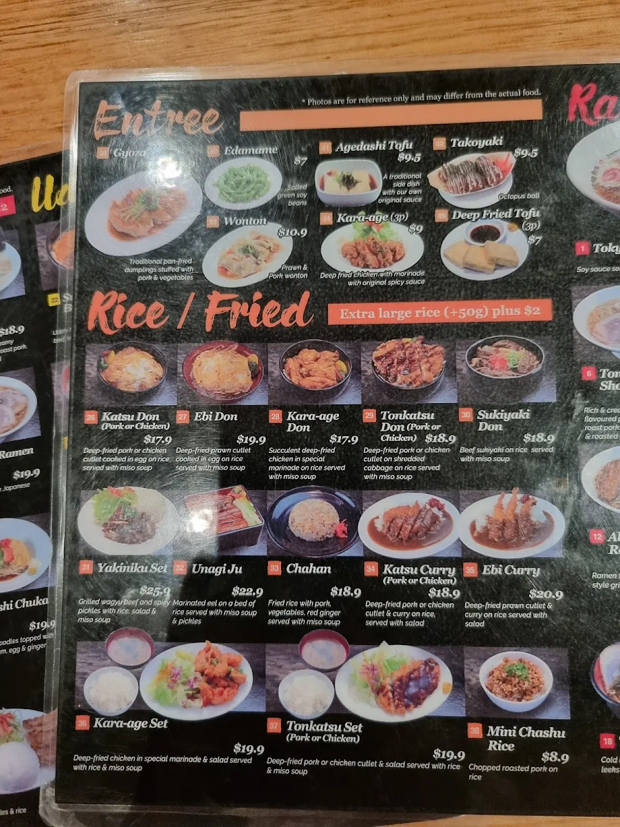 Menu, Ichi-Ban Boshi