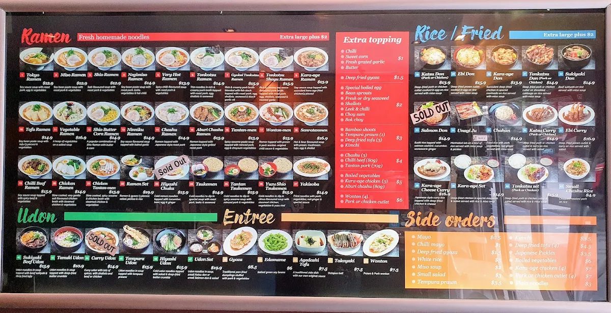 Menu, Ichi-Ban Boshi