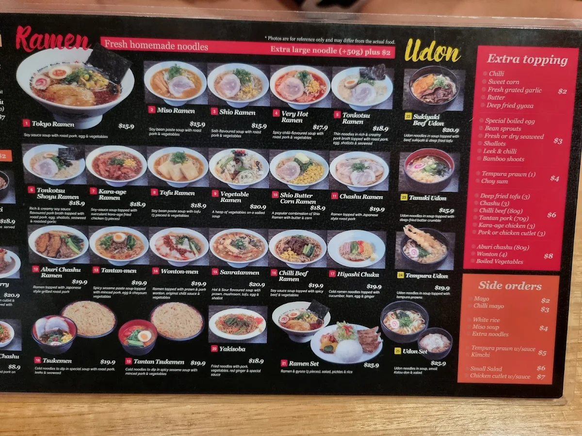 Menu, Ichi-Ban Boshi