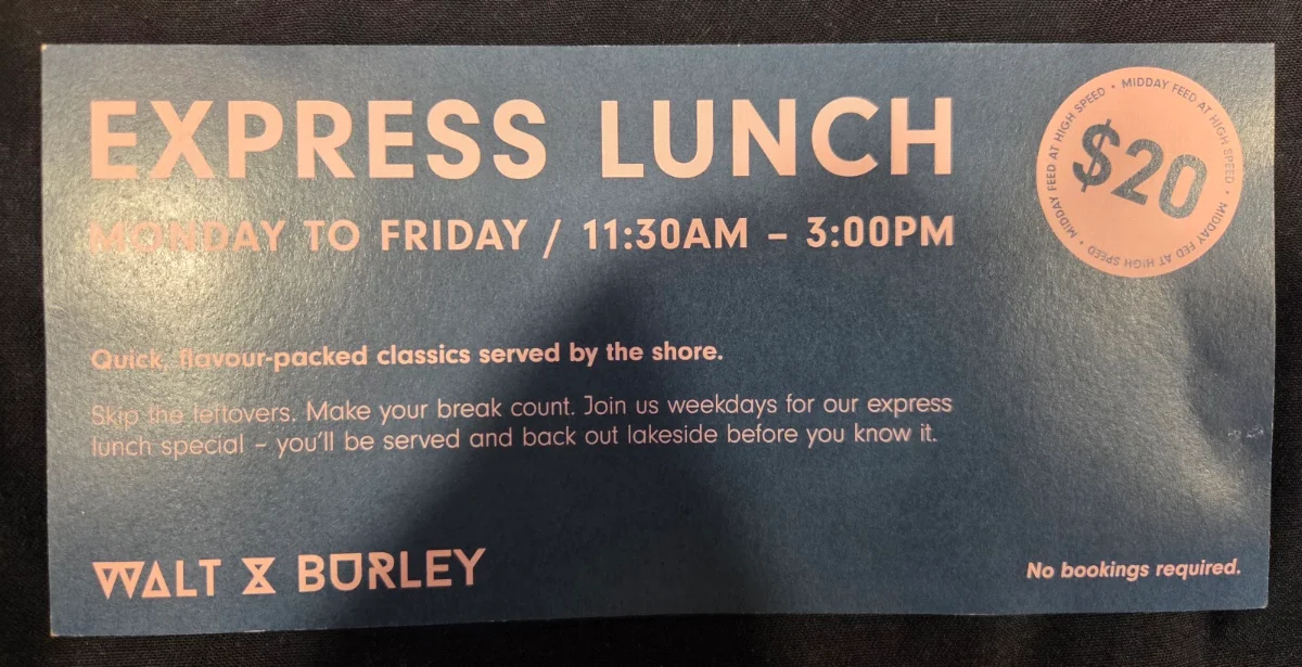 Menu, Walt & Burley
