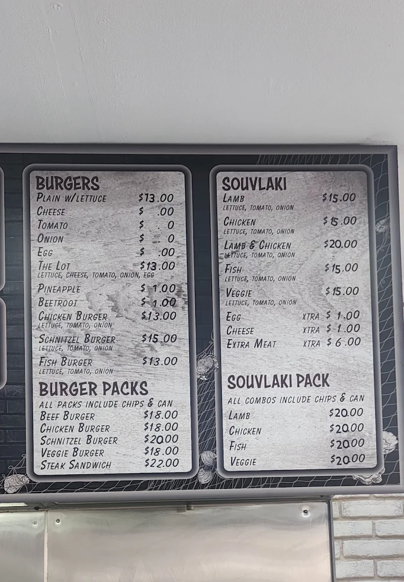 Menu, Blackshaws Rd Fish & Chips