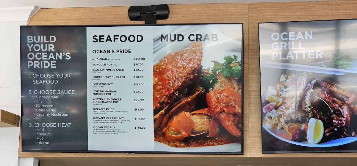 Menu, Mortlake Ocean Food