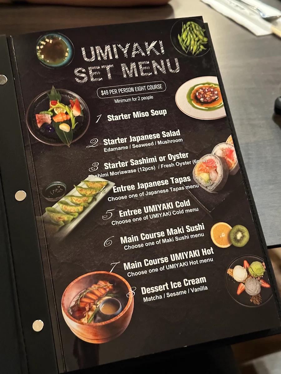 Menu, Umiyaki (Malvern)