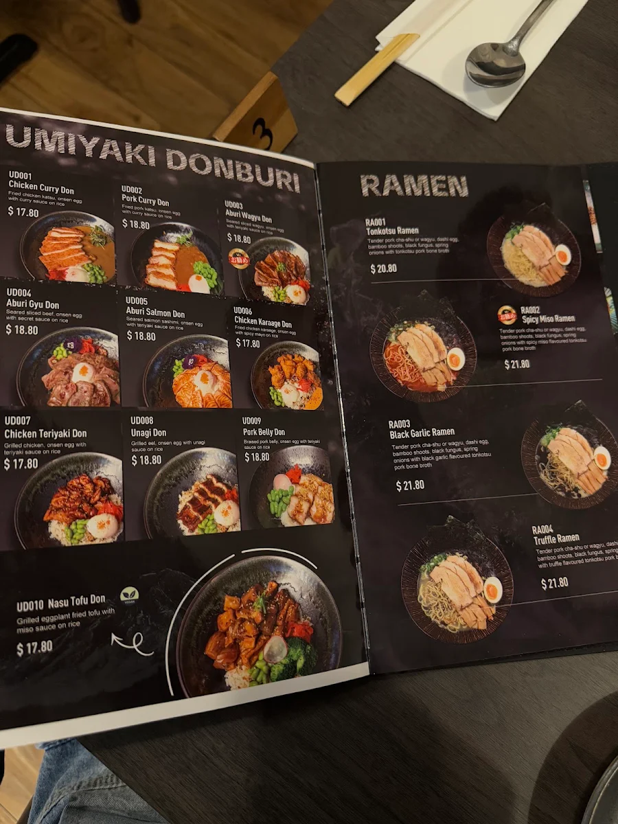Menu, Umiyaki (Malvern)