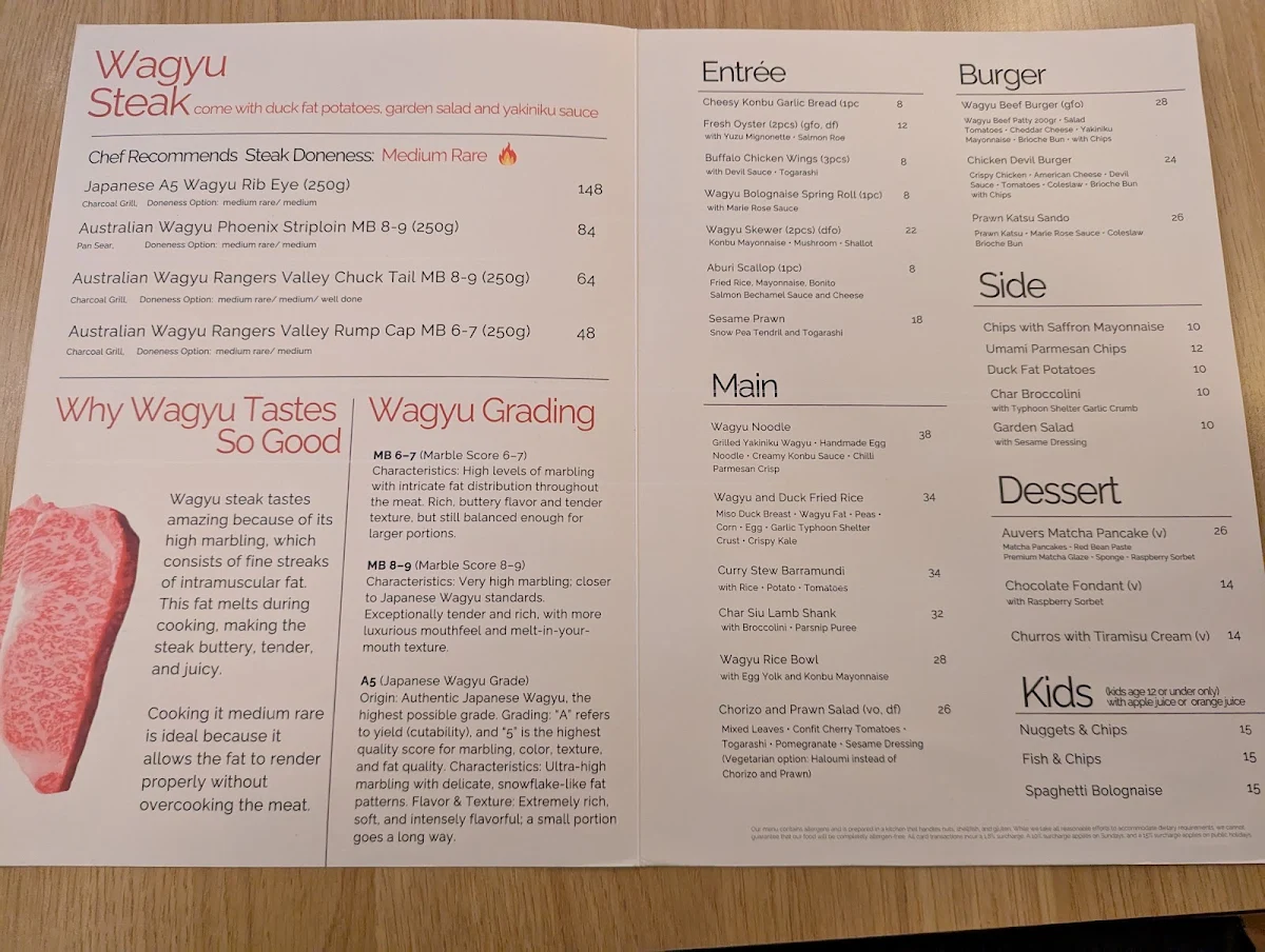 Menu, Auvers Dining Darling Square