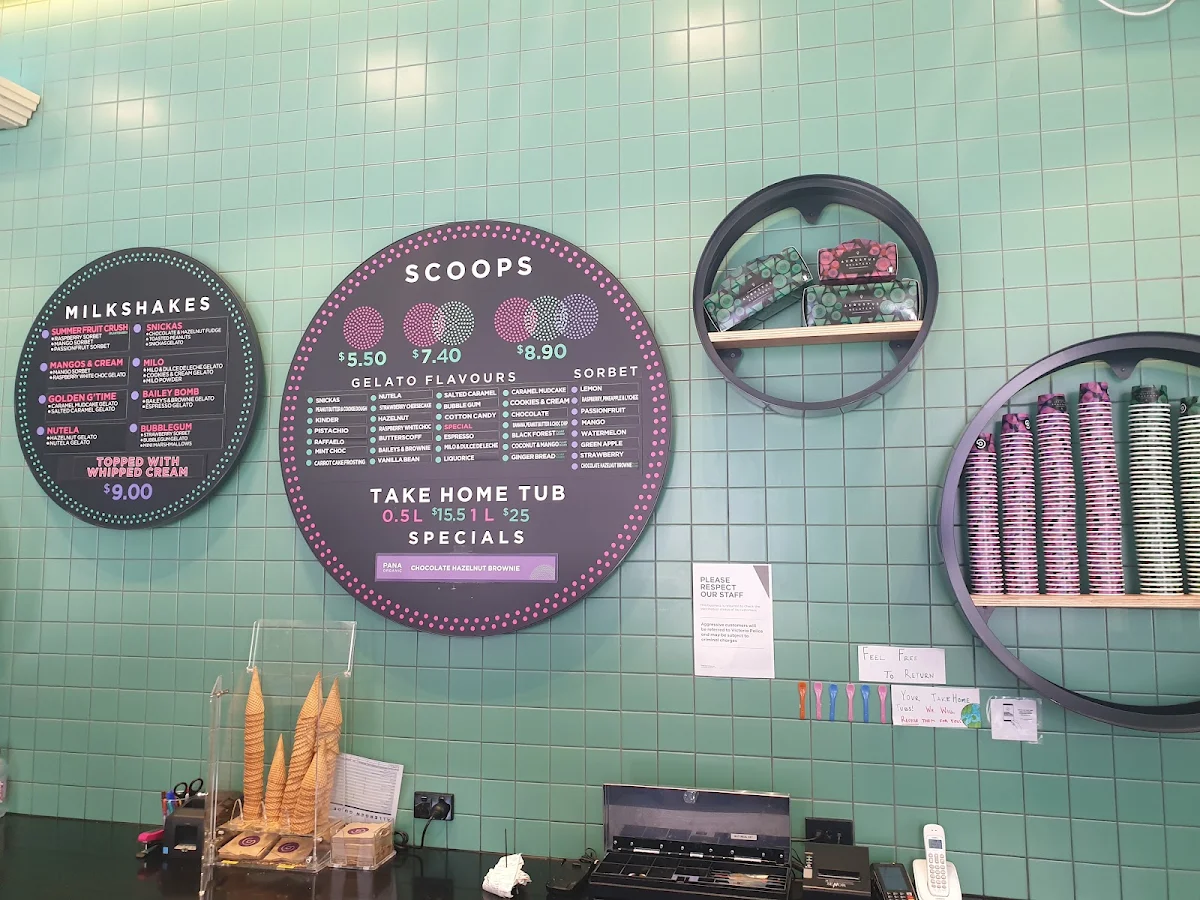 Menu, Augustus Gelatery - Upper Ferntree Gully