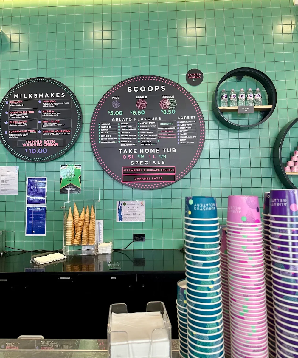 Menu, Augustus Gelatery - Upper Ferntree Gully
