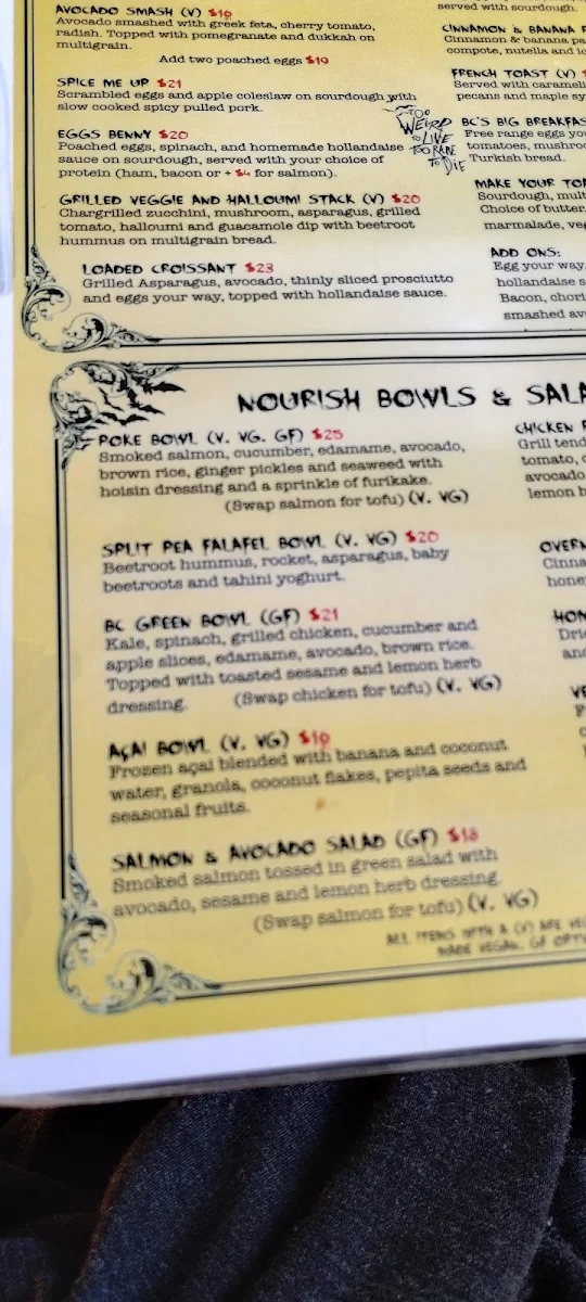 Menu, Bat Country