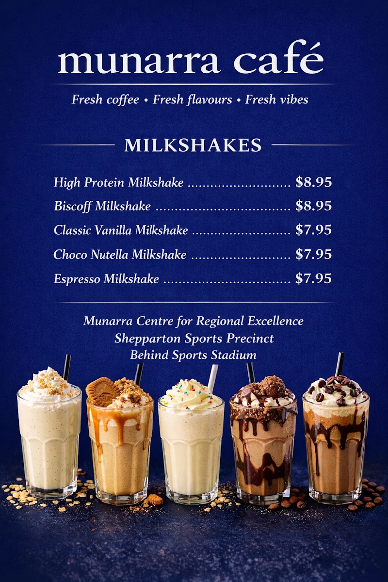 Menu, Munarra cafe