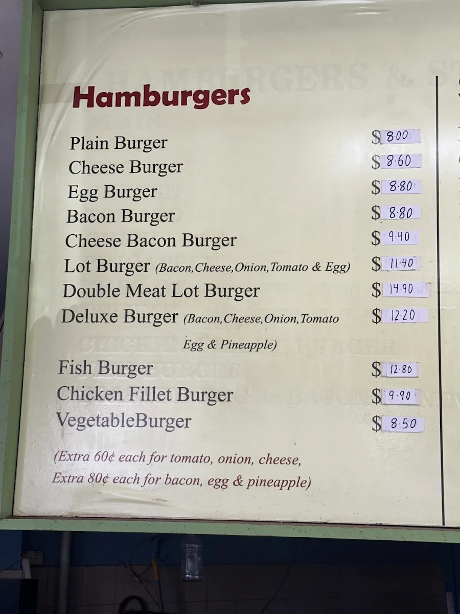 Menu, Burke’s Fish & Chips