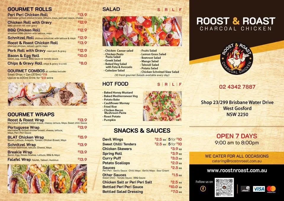 Menu, Roost & Roast