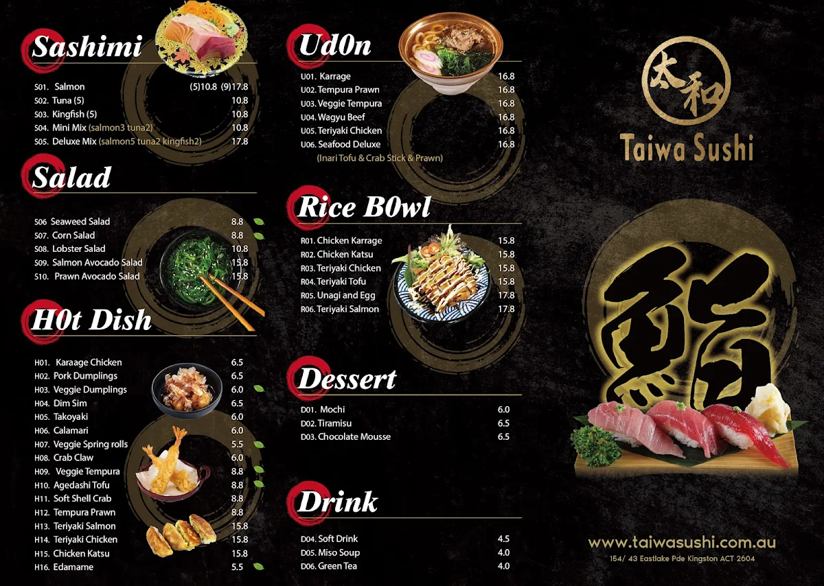 Menu, TAIWA SUSHI