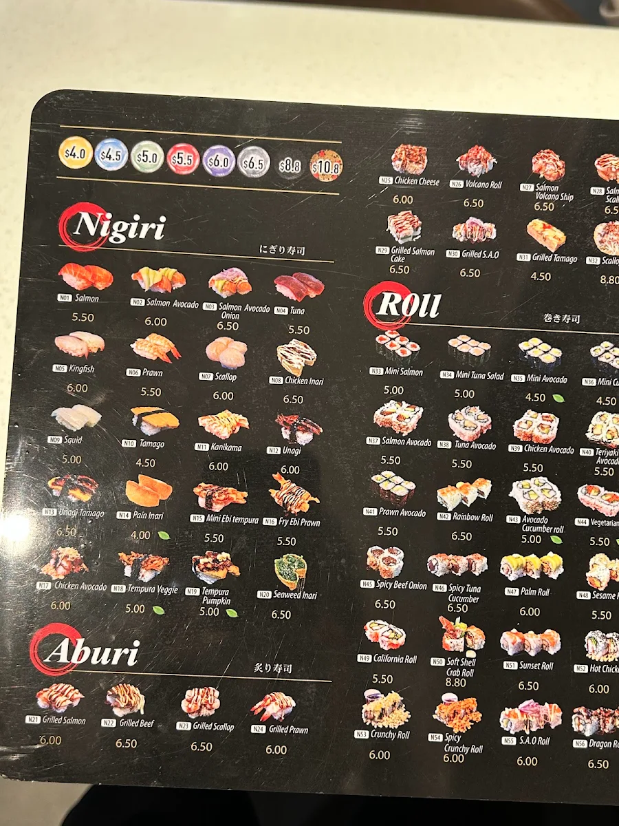 Menu, TAIWA SUSHI